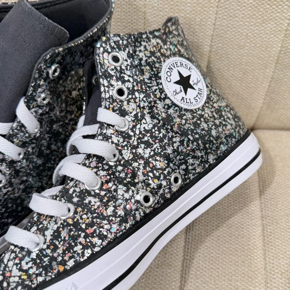 NEW Converse Chuck Taylor All Star Girls Glitter High Top Sneakers Big Kids 6
